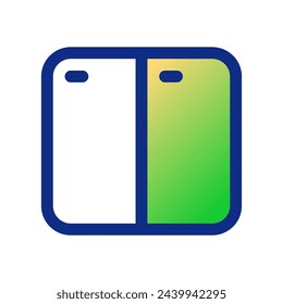 Editable vector horizontal split screens icon. Black, line style, transparent white background. Part of a big icon set family. Perfect for web and app interfaces, presentations, infographics, etc