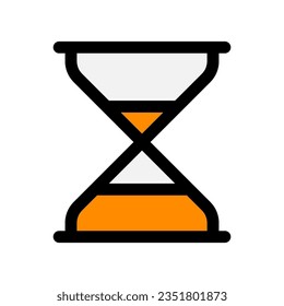 Editable vector hourglass icon. Black, line style, transparent white background. Part of a big icon set family. Perfect for web and app interfaces, presentations, infographics, etc