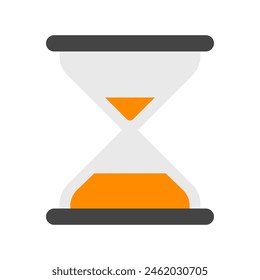 Editable vector hourglass icon. Black, line style, transparent white background. Part of a big icon set family. Perfect for web and app interfaces, presentations, infographics, etc
