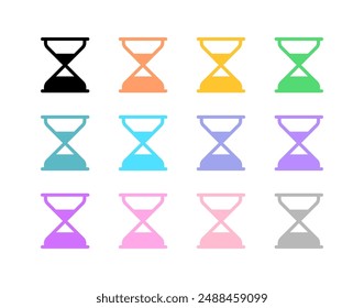 Editable vector hourglass icon. Black, line style, transparent white background. Part of a big icon set family. Perfect for web and app interfaces, presentations, infographics, etc