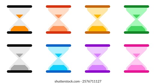 Editable vector hourglass icon. Black, line style, transparent white background. Part of a big icon set family. Perfect for web and app interfaces, presentations, infographics, etc