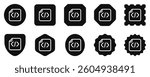 Editable vector html css file icon. Black, line style, transparent white background. Part of a big icon set family. Perfect for web and app interfaces, presentations, infographics, etc