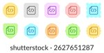 Editable vector html css file icon. Black, line style, transparent white background. Part of a big icon set family. Perfect for web and app interfaces, presentations, infographics, etc