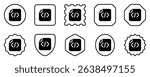 Editable vector html css file icon. Black, line style, transparent white background. Part of a big icon set family. Perfect for web and app interfaces, presentations, infographics, etc