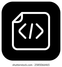 Editable vector html css file icon. Black, line style, transparent white background. Part of a big icon set family. Perfect for web and app interfaces, presentations, infographics, etc