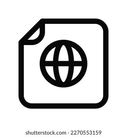 Editable vector htmp web page file icon. Black, line style, transparent white background. Part of a big icon set family. Perfect for web and app interfaces, presentations, infographics, etc