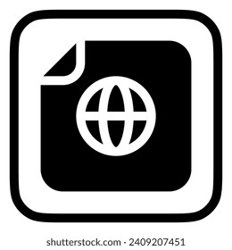Editable vector htmp web page file icon. Black, line style, transparent white background. Part of a big icon set family. Perfect for web and app interfaces, presentations, infographics, etc