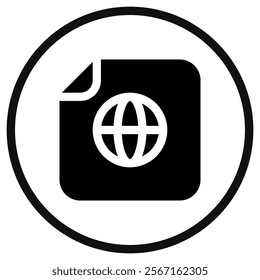 Editable vector htmp web page file icon. Black, line style, transparent white background. Part of a big icon set family. Perfect for web and app interfaces, presentations, infographics, etc