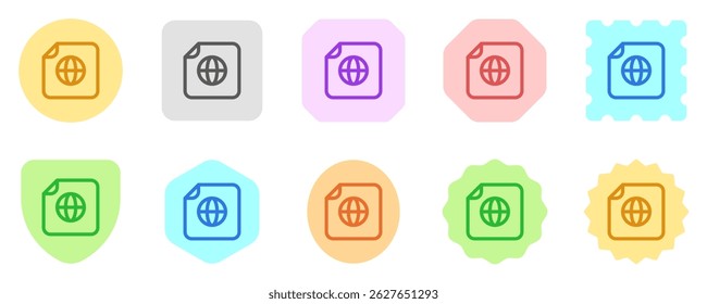 Editable vector htmp web page file icon. Black, line style, transparent white background. Part of a big icon set family. Perfect for web and app interfaces, presentations, infographics, etc