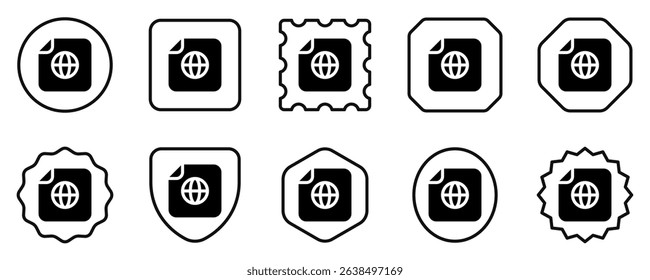 Editable vector htmp web page file icon. Black, line style, transparent white background. Part of a big icon set family. Perfect for web and app interfaces, presentations, infographics, etc
