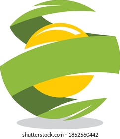 editable vector icon of an abstract 3 d circular organic fruit.