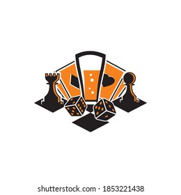 editable vector icon of a board game community bar