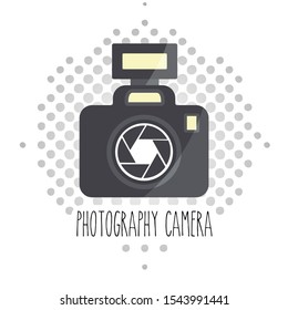 Editable vector. Icon of a camera. Funny illustration.