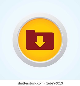 Editable Vector Icon of Download on Button. Eps-10.