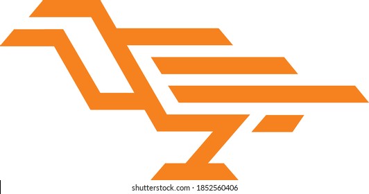 editable vector icon of a modern minimalist geometric tech crow bird.