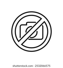 Editable vector icon of a no camera, perfect for use in presentations, websites, or app