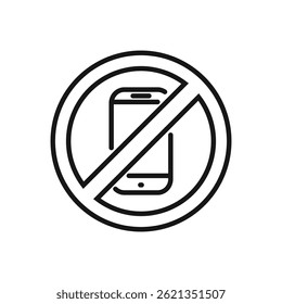 Editable vector icon of a no-camera smartphone, perfect for use in presentations, websites, or app