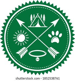 editable vector icon of an outdoor camping hunting emblem .