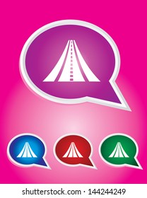 Editable Vector Icon of Road On Speech Bubble Shape. EPS 10