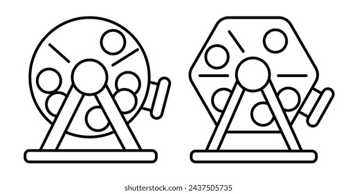 Editable Vector Icon Set: Lottery Draw, Prize Money, Victory