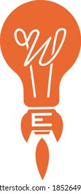 editable vector icon of a simple modern rocket bulb