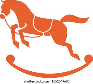 editable vector icon of a simple playful jumping rocking horse vector icon