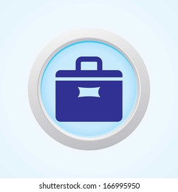 Editable Vector Icon of Suitcase on Button. Eps-10.