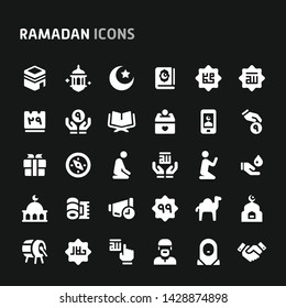 Editable Vector Icons Related To Islam & Ramadan. Symbols Such As Charity And Other Islamic/ramadan Related Activity Are Included In This Set. Still Looks Perfect In Small Size.