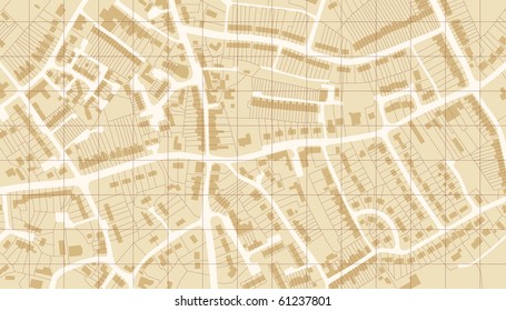 Editable vector illustrated map of housing in a generic town without names