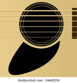 Editable vector illustration - Acoustic guitar close up