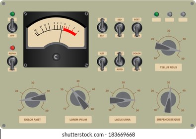 Editable vector illustration of analog control panel