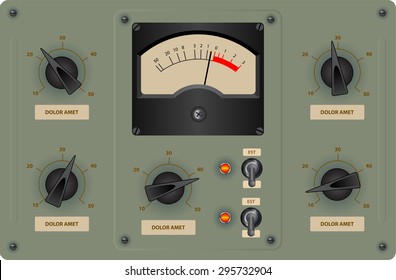 Editable vector illustration of analog control panel