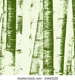 Editable vector illustration of bamboo stems and grunge