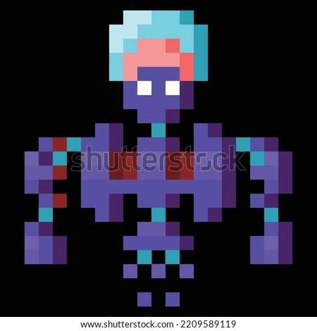 Editable Vector Illustration of Blue Monster. Good for sticker, icon, clip art, ppt, game, education, etc