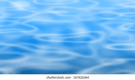 Editable vector illustration of blue ripples made using a gradient mesh