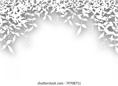 Ilustración vectorial editable del corte follaje blanco matorral con sombra de fondo hecha con malla de gradiente