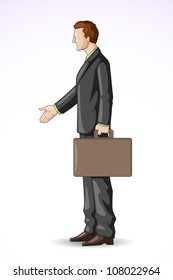 Editable vector illustration of business man shaking hand
