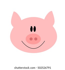 Editable vector illustration of a cute rabbit head cartoon on white background.