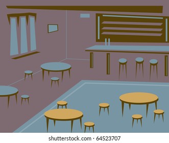 Editable vector illustration of an empty bar or pub as a background