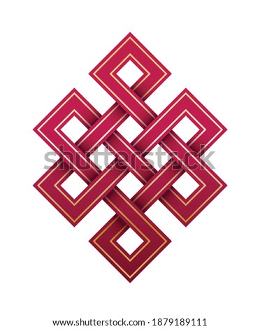 An editable vector illustration of endless knot which is a cultural symbol of Buddhism