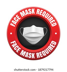 An editable vector illustration of face mask required warning sign