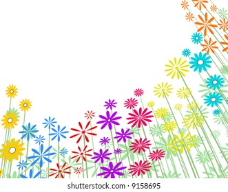 Editable vector illustration of a flowery background