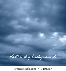 Editable vector illustration of fluffy  clouds in the sky made using a gradient mesh