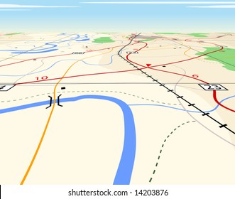 Editable vector illustration of a generic roadmap without names