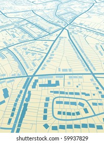 Editable vector illustration of a generic street map without names