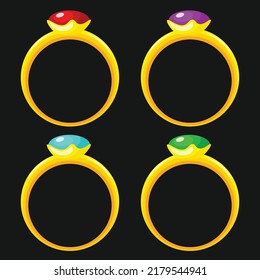 Bearbeitbare Vektorgrafik der goldenen Ringe. Gut für Aufkleber, Ikone, Clipart, ppt, Spiel, Bildung usw.