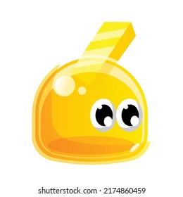 Editable Vector Illustration Of Golden Slime. Good For Sticker, Icon, Clip Art, Ppt, Game, Education, Etc