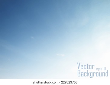 Editable vector illustration of high misty clouds in a blue sky made with a gradient mesh