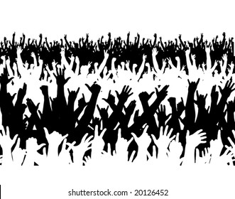 Editable vector illustration of a large crowd