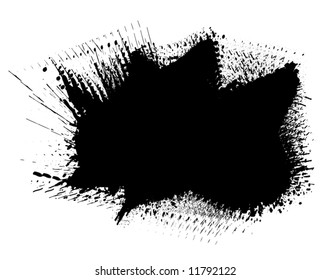 Editable vector illustration of a large vibrating ink spill